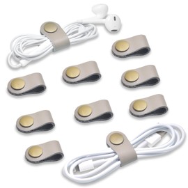 CAILLU Stocking Stuffers for men 10 Pack Cord Organizer,Cord Holder,Cable Clips Leather,Cable Organizer USB Holder,Wire Organizer,Cord Keeper,Ties Mens Cord Organizer Stocking Stuffers