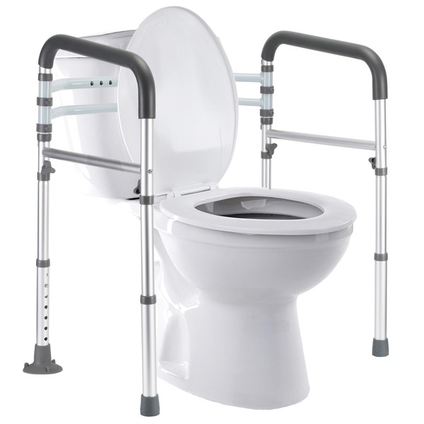 FSA/HSA Eligible Toilet Safety Rails, Adjustable Toilet Frame for Elderly,