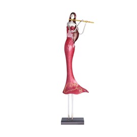 Flute Girl Statue Music Statue Flute Player Ornament Flutist Figurine Home and Desk Decoration Music Lovers Gift