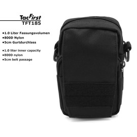 TacFirst IFAK Belt Bag T185 1.0L Police Emergency Service Holster (Black)