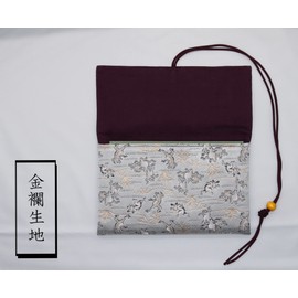 Gold Brocade Nishijin Weave Goshuin Book Holder, Goshuin Book Bag, Goshuin Book Case, Goshuin Book Cover, String, Made in Japan (Choju-Giga, Gray, Standard), Chicken Beast Game Gray, Japanese