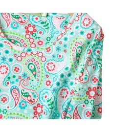 CHUNG Women's Cotton Nightgowns Long Sleeve Crew Neck Cartoon Print Sleep Dress Sleepwear Loose Nightdress Nightshirt Soft Pajamas,GreenPaisley,L