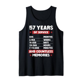 57 Years of Service Retirement Gifts for Men Women Tank Top