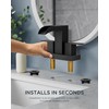 FORIOUS Square Black Bathroom Faucets for 2 Hole or 3