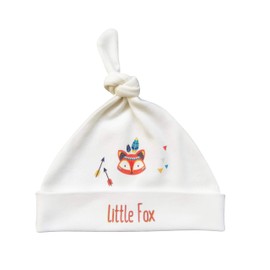 For Babies - Organic cotton baby newborn hat with knots, Little Fox, 3-6 Months