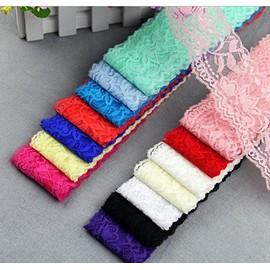 Yulakes 10 Yards Vintage Spitzenbordüre 5.5cm Breite, Spitzenbordüre Spitzenborte Spitzenband ，Dekorband, Handwerk, Schleifband (schwarz)