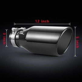 Unifizz 3 Inch Inlet Exhaust Tip, Chrome-Plated Stainless Steel, Angle Cut, Clamp On