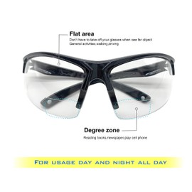 POLARS DESIGN Bifocal TR90 frame One piece Shield clear lens Sport Sunglasses for Men and Women -Sun Readers 1.5, B1-tra01b-black Frame-1.5, Medium