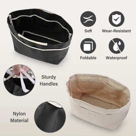 AfitLulu Bag Organizer Insert for Women, 10 Pockets Purse Organizer Insert with handheld for Tote, Bag Organizer Handle Large Capacity