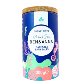 Ben & Anna - Premium Cornflower Bath Salts for Muscle Relaxation Bath with Sea Salt - Perfect Bath Additive - Moisturising and Skin Cleansing with Soothing Effect (300 g (Pack of 1), Cornflower)