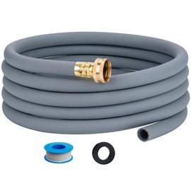 5FT Dehumidifier Drain Hose with 3/4” FHT Brass Rustproof Connector, Versatile Drain Hose Perfectly Compatible with most Dehumidifiers and 3/4” external thread outlet, No Leak (Grey, 5FT)