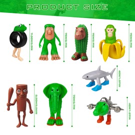 Generisch Tung Tung Tung Tung Sahur-Figur, Italian Brainrot Figures 8er Set, Tralalero Tralala Figur,Italian Brainrot Figures,Brainrot Animals Figurines FüR Kinder,Erwachsene