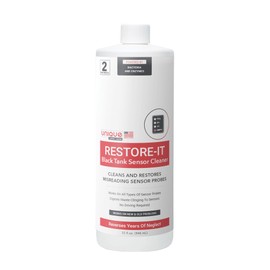Unique Restore-It RV Sensor Cleaner Liquid for Black Water Holding Tanks - Cleans and Restores Misreading Camper Black Tank Sensor Probes, Formerly Sensor Cleaner, CA Compliant (32 oz.)
