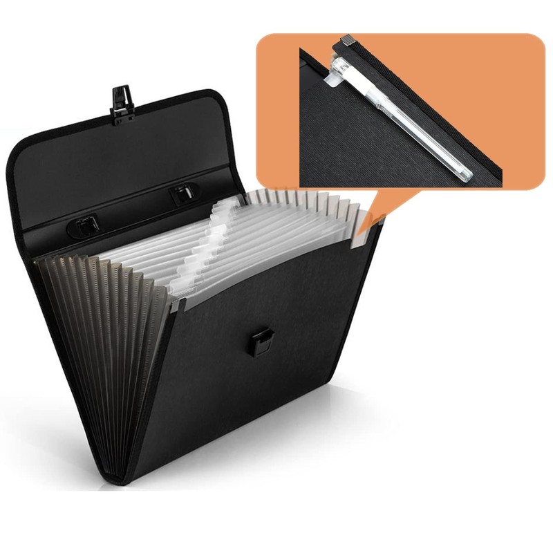 Document Folder, A4 Expanding Folder, 12 Compartments, Large Capacity Sorting