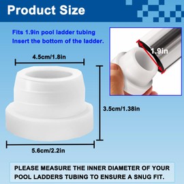 Qloby 4 Pack Pool Ladder Bumpers for Inground Pool, Rubber Inside Plug Caps fit 1.9" Standard Steps Tubing, Protective Bumper End Cap Inside Plug Cover for Underground Swimming Pool