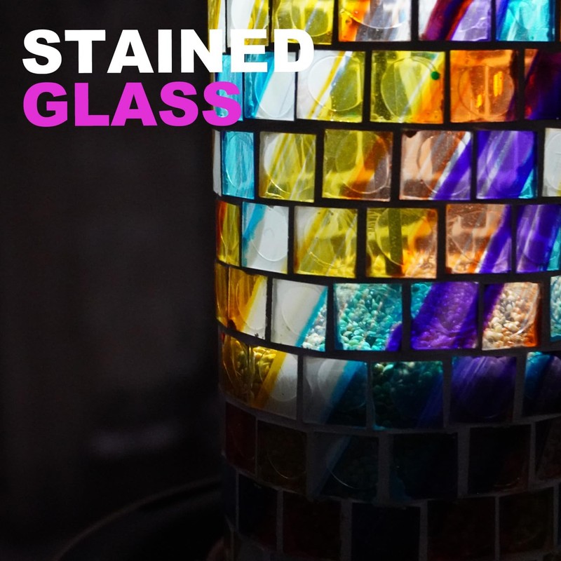 Solar Bird Feeder with Stained Glass, Easy Clean and Top