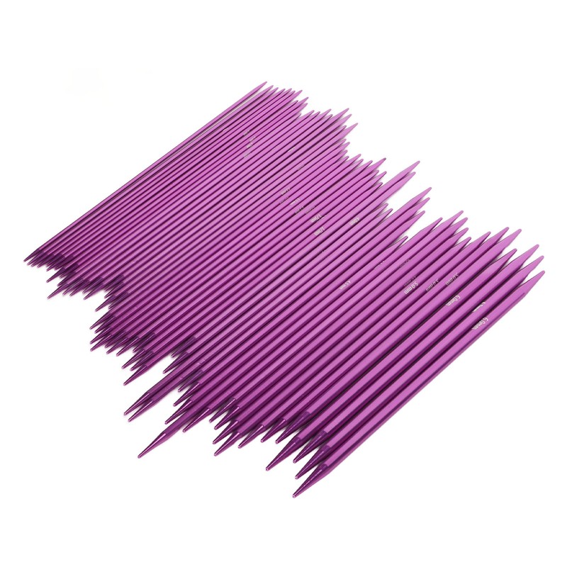 50Pcs Knitting Needles Purple Assorted Size Stainless Steel Ergonomic Metal