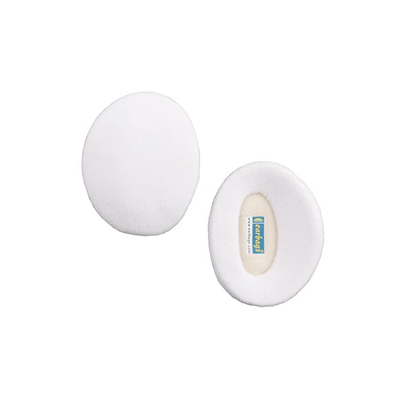 earbags Ear Warmers Standard, Pure White, M, Fleece