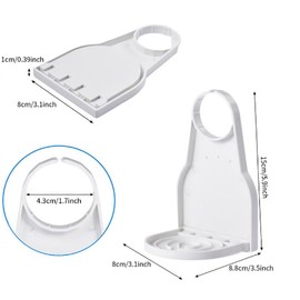 2Pcs Laundry Detergent Cup Holder – No-Drip Spill-Free Tray for Laundry Soap Dispensers – Bottle Attachment Stand for Clean & Mess-Free Laundry Rooms (2, White)