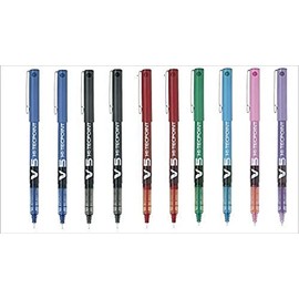 Pilot-Pack of 10 Pilot BX V5 Hi-Tecpoint Pens (2 Blue - 2 Black - 2 Red - 1 Green - 1 Violet - 1 Pink and 1 Jet Blue)