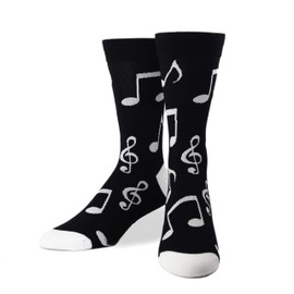 Crazy Socks, Funny Socks, Mens Womens, Graphic, Music Notes, Graphic Print Crew, Large, Music Notes, Large