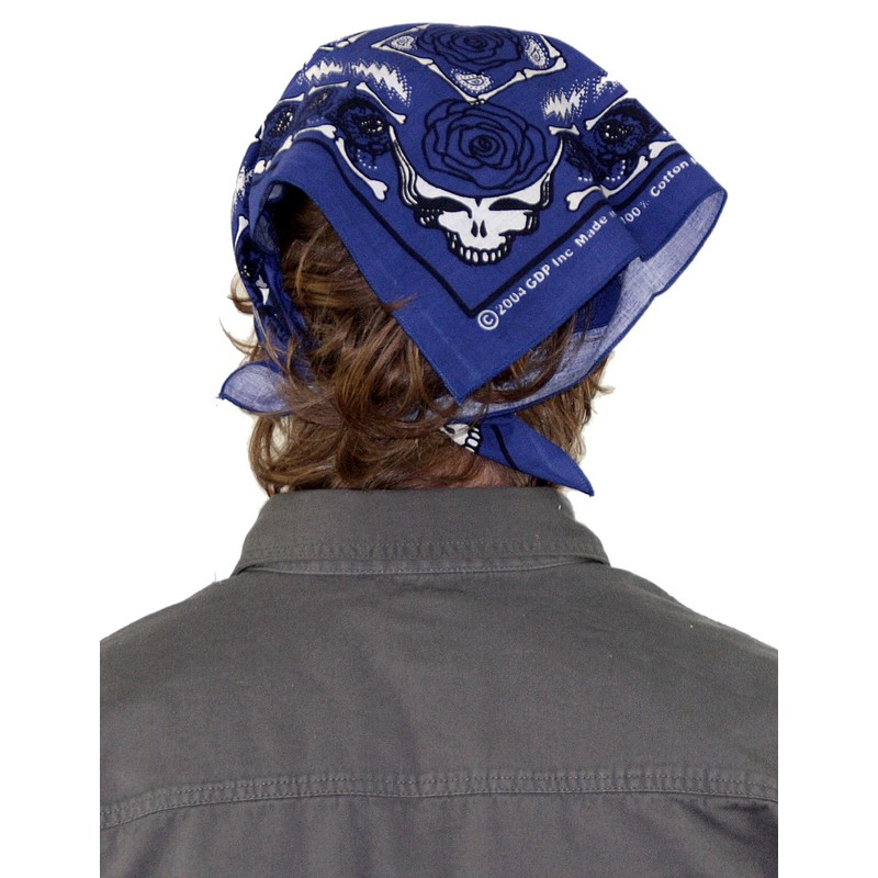Sunshine Joy Grateful Dead Skull & Roses Bandana Blue