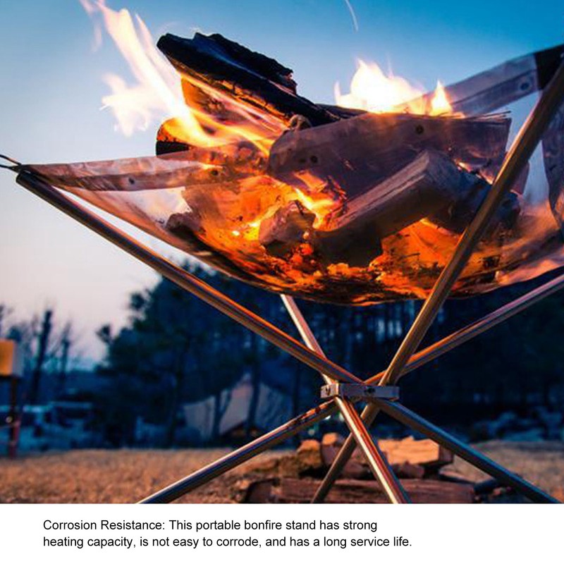 Outdoor Portable Fire Pit Folding Bonfire Rack Camping Barbecue Mesh