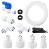 26stk Kühlschrank-Wasserleitungs-Set, 1/4 Zoll Kühlschrankschlauch Set 15m PE-Rohr mit Armaturen für Eismaschine Kaffeemaschine Wassermaschine