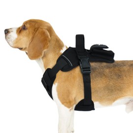 Hjumarayan French Bulldog Harness, Padded Chest Harness with Oxford Fabric, Reflective Stripes for Daily Walks, Black, M