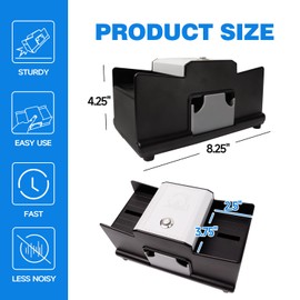 GSE Games & Sports Expert 2-Deck Casino Automatic Card Shuffler, AC/DC-Power & Battery-Operated Shuffler Machine for Playing Cards, Blackjack, Texas Hold 'em, Bridge, Poker, UNO