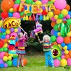 Gold Fiesta with Taco and Cactus Balloons