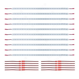 ICIH (Pack-10) Aluminum DC12V 0.7A 8W SMD2835 72LED 0.5M/20" Rigid Hard LED Strip Light Super Bright Led Bar Home Lighting Daylight White 6000K IH-2835-72DW