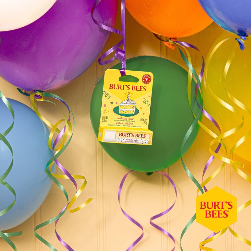 Burt's Bees Lip Balm Birthday Cake, Moisturising Lip Balm With