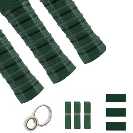 PINMEI Pickleball Grip Tape 3pcs Overgrip Pickleball Paddle Grip Tape with Raised Ridge Replacement Grip Wrap Accessory for Pickleball Paddle Handle (Green)