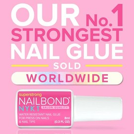 Pegamento de uñas súper fuerte para uñas postizas a presión, puntas de uñas y uñas postizas acrílicas (8ml) NYK1 NailBond Pegamento con pincel para uñ