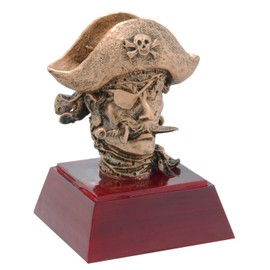 Decade Awards Pirate Sculpture Mascot Trophy - Buccaneer Mascot Award - 4 Inch Tall - Customize Now