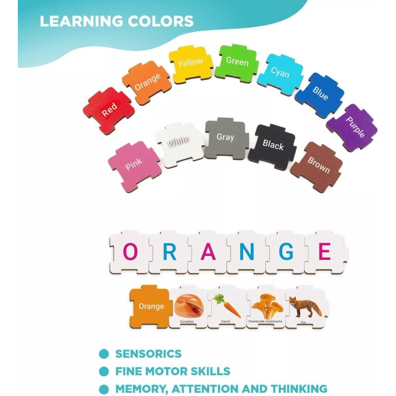 Ulanik Horizon ABC Puzzle Matching Game Toddler Montessori Toys for