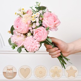 Dolicer Artificial Flowers with Vase, 14'' Artificial Silk Roses in Vase, Faux Flower Arrangement with Vase for Table Centerpiece Office Farmhouse Kitchen Coffee Dining Home Decor (Pink)