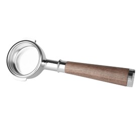 LILQ 58mm Bottomless Naked 2 Ears Portafilter Compatible with E61 Grouphead Machines– Includes 18–20g Basket (WalnutFusionV4, 58mm For E61)