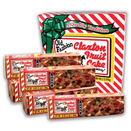Claxton Fruit Cake – 5-Lb. Dark Recipe | Old Fashioned Holiday Fruitcake Packed in Signature Claxton Gift Carton | A Traditional Holiday Favorite 5 Pack