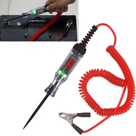 Yeanifeana Digital LED Circuit Tester, 3-90V Automotive Test Light with Voltage Display, Bidirectional Electrical Tester with Long Probe for Cars, Trucks & RV Fuse Testing