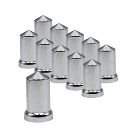 Texas Specialty Products Chrome Plastic Push-On Lug Nut Covers 33MM x 3.15" with Flange