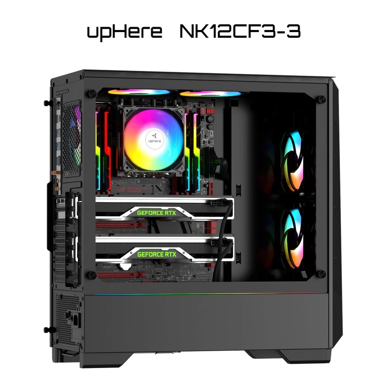 upHere 120mm Rainbow LED PC Case Fan,High Performance Silent Fan