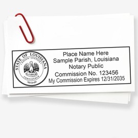 PSI Pre-Inked Notarial Stamp for Louisiana Notary Public - LA Stamp, 7/8 x 2-1/4, State Board Compliant - Ideal for Notary Public, Notarial Seal