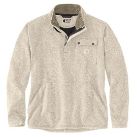 Carhartt Men's Relaxed Fit Midweight Quarter-Zip Pocket Sweater Fleece, Oat Milk, Medium