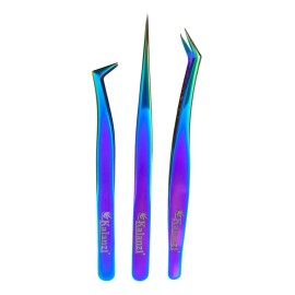 Pinzas Para Extensiones De Pestanas 1x1 Calibradas + Estuche