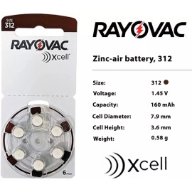 Rayovac Size 312 Hearing Aid Batteries - 120 Count Super Fresh expires 2026