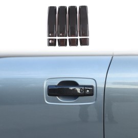 Exterior Door Handle Cover Compatible with Nissan Titan 2016-2023, Car Front Rear Outside Door Handle Outer Trim Cover Protector Decoration Covers Accessories (Carbon fiber pattern-four doors)