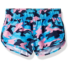 Kanu Surf Girls' Sandy UPF 50+ Quick Dry Beach Elastic Waist Boardshort, Erin Navy Camo, Large (12/14)