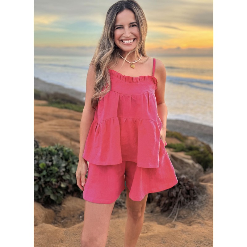 Know Me ME2119A Misses' Loose Fit Top and Pull-on Shorts